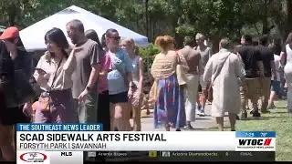 Hundreds of squares decorated in 44th annual SCAD Sidewalk Arts Festival