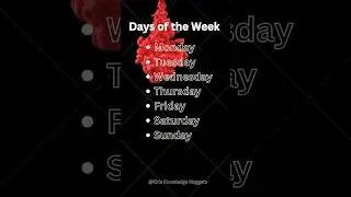 Days of the Week #weeks_name #kidslearning #improveenglish #learnenglish#funtolearn #weekname#shorts