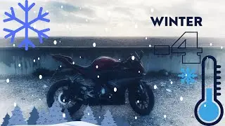 UK winter 🥶 motorcycle ride Yamaha R125, -4&deg;C (Snow, Black Ice, COLD ❄️)