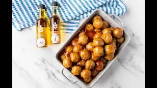 Sweet & Sour Meatballs with Garlic Olive Oil and Golden Pineapple Balsamic