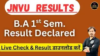 Jnvu B.A 1st Semester Results Declared // Live Check & Download Results