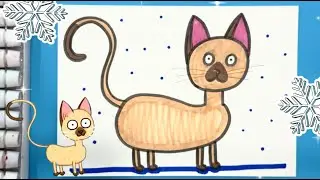 Drawing the BLUE TRACTOR CAT in Christmas Style! 🎄🐱✨ Festive Fun + Sticker Challenge!