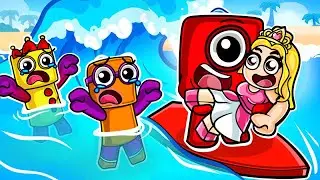 Numberblocks One Plays Swim To Save Princess With MY FRIENDS