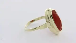 Gouden Ring Met Carneool 14 Krt