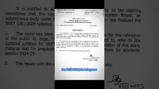 NEET 2024 Syllabus Reduced||NMC Reduced Syllabus #pw #neet #neet2024