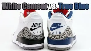 Сравнение Nike Air Jordan 3 True Blue и White Cement