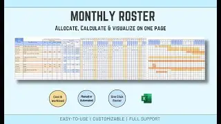 Monthly Duty Roster Employee or Student Schedule - Demo for Excel