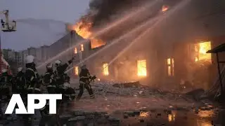 Firefighters Battle Blazing Inferno in Kyiv After Russian Airstrike Hits Residential Area | APT