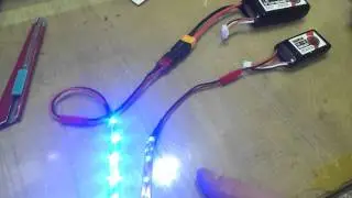 HobbyKing LED Strip with JST Connector 200mm (Blue) Test