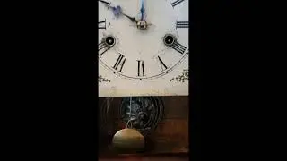 Antique 30 Hour Gilbert Cottage Clock with Hourly gong strike