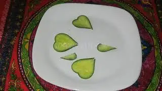 Cucumber Heart Cutting (46) | Vegetable salad Decoration