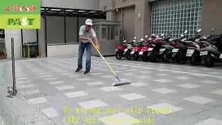 Motorcycle path anti-slip treatment | 166 Parking area, rustic tile flooring nonslip construction