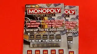 SOOD 1638: два билета лотереи MONOPOLY SECRET VAULT FL по 10 долларов