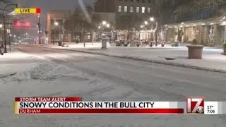 Heavy snow accumulates in Durham Saturday