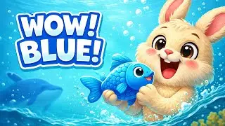 Blue Color Song for Kids 🌊 | Learn BLUE with Bunny 🐰 | Fun Underwater Song