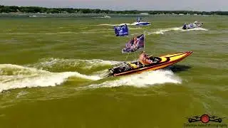 TRUMP Boat Parade On Cedar Lake In Indiana 4K Drone Footage