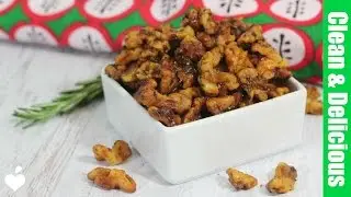 Toasted, Sweet + Spicy Rosemary Walnuts Recipe | Healthy Holiday