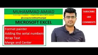 Format Painter, serial numbers in the list,  Wrap text, Merge and Center