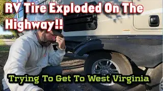 We have our first tire blow out with the RV
