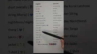 German Language Clothing Vocabulary You Must Know | A1 Level Words