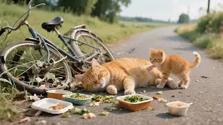 Mama Cat Collapses from Heatstroke &ndash; Her Kitten&rsquo;s Touching Reaction Will Melt Your Heart 🐱☀️💔#cat
