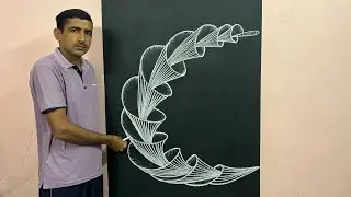 3D flower drawing use chalk and black board || 😲👌 #3Dflowerart #flowerart #drawing #ytvideo 
