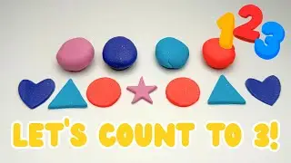Учимся считать до 3 с Play-Doh! | Блестящие фигуры для детей ✨