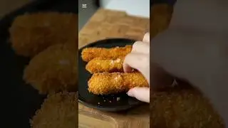 Crispy Fried String Cheese Sticks | Easy & Delicious Snack Recipe #friedsnacks #cooking #asmr #short