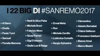 Sanremo 2017 ecco i nomi dei 22 BIG