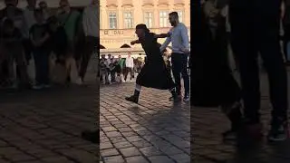 Prague street artist - Dangerous and funny act - Must watch