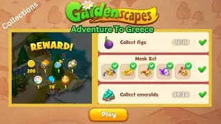 Gardenscapes-Expedition || Adventure To Greece || Collections : Collect Figs, Mask Set & Emeralds ||