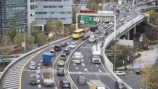 【LIVE】首都高 都心環状線 竹橋JCT付近 ライブカメラ/Tokyo highway Live Camera 2026/01/16 00:20～