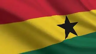 Ghana Flag 5 Minutes Loop - FREE 4k Stock Footage - Realistic Ghana Flag Wave Animation