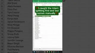 Splitting First and Last Names in Excel 🤸 #excel