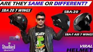 Steelbird SBA 20 Vs SBA 20 7 Wings Vs SBA 7 Air 7 Wings😍 Are they same or different? Viral Helmet❤️