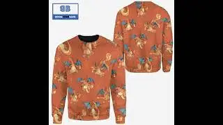 Charizard Pokemon Anime 3D Christmas Sweatshirt