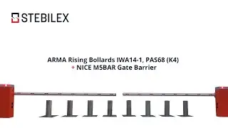 Arma Rising Bollard integrated with NICE M5BAR gate barrier | UAE | Stebilex #bollards #gatebarrier