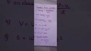 Important formula of motion#classix #physics