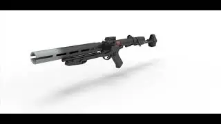 Death trooper blaster rifle E-11D 3D model view from the movie Rogue One A Star Wars Story 2016