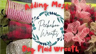 DIY Plaid Dog Winter Wreath – Adding Mesh for Fullness & Texture