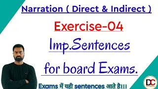 Direct & Indirect Speech ( Exercise-04 ) Imp. Sentences for your Exams.