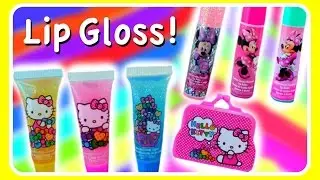 Hello Kitty, Minnie Mouse, & Disney Princess Lip Gloss & Lip Balm!  Beautiful Makeup For Girls!