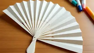 DIY Paper Hand Fan Homemade Fan from White Paper