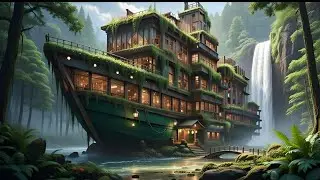 I Built a Hidden Home Inside an Abandoned Ship Over a Waterfall (So Peaceful) ASMR