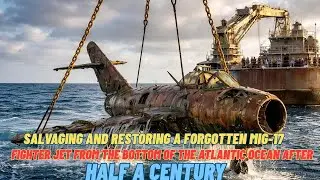 MiG-17 fighter jet salvaged and restored from the bottom of the Atlantic Ocean after half a century