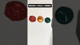 Color Combine In Brown + Gold + Green Unit In 6 Color Pallette 🎨😍 #painting #colormixing #satisfying