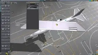 Sweeping wing plane NASA AD-1 rebuilt in KSP center of lift