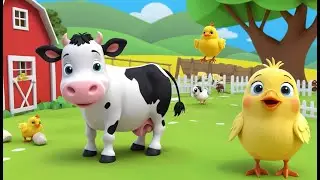 Cow Clara Guides Baby Chicks 🐄🐥🏫 | 3D Animated Nursery Rhyme for Kids | Toddler Learning Video