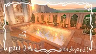 Roman Luxury Backyard Garden with Pool Build ll Part 3 - Large Elegant Mansion [Bloxburg Speedbuild]