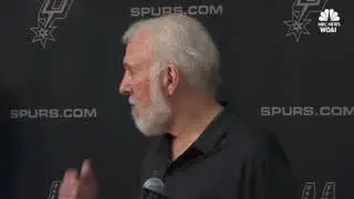 Watch: Spurs coach Gregg Popovich comments on recent protests during national anthem